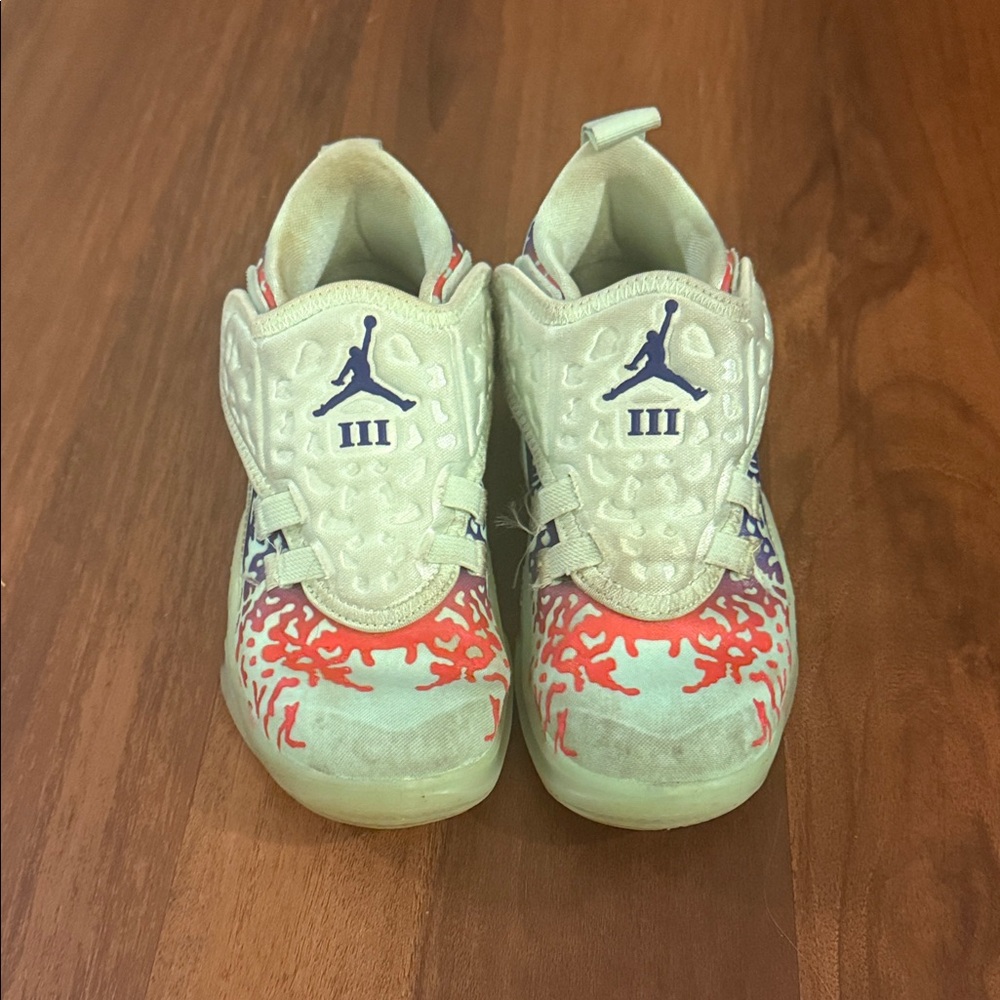 Michael Jordan Kids White and Orange Sneakers